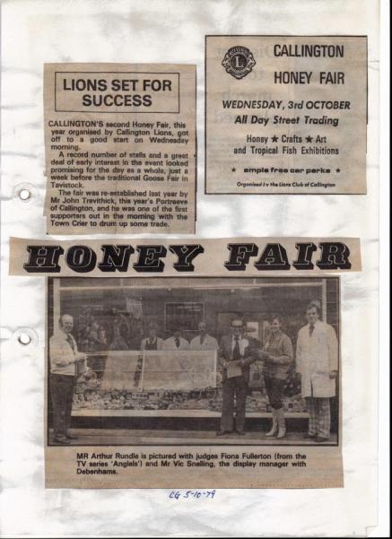Cornish Guardian Clippings about Honey Fair 1979
